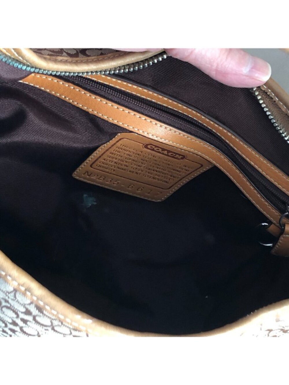 Vintage Coach Ergo Signature Canvas Leather Shoulder Bag Style 6617 Y2K Tan - Picture 4 of 9